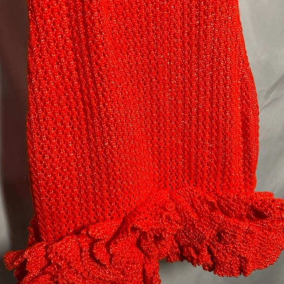 Hanifa Mini Iggy Vibrant Orange Crochet Dress Medium - Picture 8 of 14